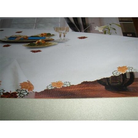 Tapestry Trading Tapestry Trading ZC0800265-60102 60 x 102 in. Embroidered Harvest Leaves Cutwork Table Cloth ZC0800265/60102